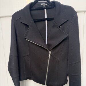 Express black and white sz M moto jacket